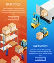 Warehouse Vertical Isometric Banners