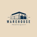 warehouse vintage logo vector illustration design