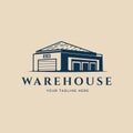 warehouse vintage logo, vector illustration design