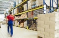 Warehouse and worker Royalty Free Stock Photo