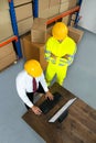 Warehouse Worker And Manager Using Computer Royalty Free Stock Photo