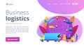 Business logistics concept landing page.