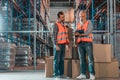 warehouse workers with clipboard Royalty Free Stock Photo