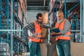 warehouse workers with clipboard Royalty Free Stock Photo