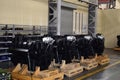 Warehouse with YaMZ Engines for installation on various modifications of the MZKT chassis Royalty Free Stock Photo