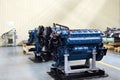 Warehouse with YaMZ Engines for installation on various modifications of the MZKT chassis Royalty Free Stock Photo