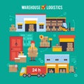 Warehousing and Logistic and Delivery vector illustration