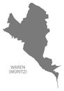 Waren MÃ¼ritz German city map grey illustration silhouette shape