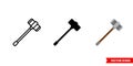 Warhammer icon of 3 types color, black and white, outline. Isolated vector sign symbol