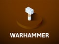 Warhammer isometric icon, on color background