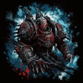 Warhammer space marine tshirt design mockup printable cover tattoo isolated vector illustration