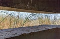 Warhead with embrasure that has remained since the War of the Doomsday Yom Kippur War on the Golan Heights in Israel