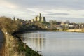 Warkworth Castle and river Aln Royalty Free Stock Photo