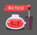 Warlike red nail polish with brush.