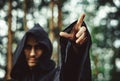 Warlock pointing finger Royalty Free Stock Photo