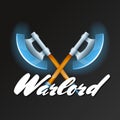 Warlord game element with crossed fantasy axes Royalty Free Stock Photo