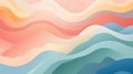 Warm Abstract Wavy Design with Coral and Seafoam Gradient Royalty Free Stock Photo