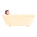 Warm bath icon cartoon vector. Water bathtub
