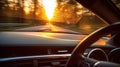 warm blurred car windshield interior Royalty Free Stock Photo
