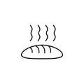 warm bread outline icon. Element of kitchen tools icon for mobile concept and web apps. Thin line warm bread outline icon can be Royalty Free Stock Photo