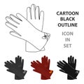 Warm burgundy gloves for hands. Female winter accessory. Woman clothes single icon in cartoon style vector symbol stoc