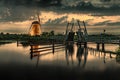 Warm and Calm windmill sunset