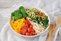 Warm chicken salad with vegetables Royalty Free Stock Photo