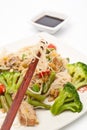 Warm chinese salad with cellophane noodles