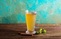 Warm cider. Grog. Mulled white wine Royalty Free Stock Photo
