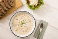 Warm clam chowder