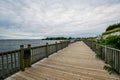 Warm Cloudy day in Havre De Grace, Maryland on the Board Walk Royalty Free Stock Photo