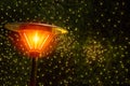 Warm in cold night with heater tower in christmas light Royalty Free Stock Photo