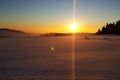 Warm cold winter sunset Royalty Free Stock Photo