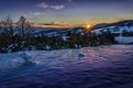 Warm cold winter sunset Royalty Free Stock Photo