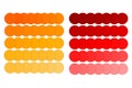 Warm color gradient dots array. Vector graphic design. Simple circular pattern.