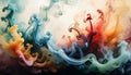 warm color smoke, soft surface like water, smoky style, soft touching, created using multiple layer paint, Royalty Free Stock Photo