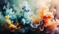 warm color smoke, soft surface like water, smoky style, soft touching, created using multiple layer paint, Royalty Free Stock Photo