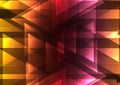 Warm color triangle and square bar abstract background