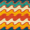 Warm color wave seamless pattern