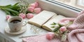 Cozy Easter, spring still life scene Royalty Free Stock Photo