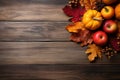 Warm and Cozy Wood Texture Background with Rustic Autumn Elements