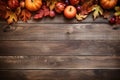 Warm and Cozy Wood Texture Background with Rustic Autumn Elements