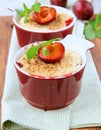 Warm crumble dessert