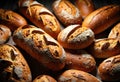 Freshly baked bread rolls with crispy crusts and golden-brown surfaces Royalty Free Stock Photo