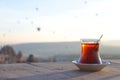 A warm cup of tea in Cappadocia Royalty Free Stock Photo