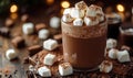 Cozy Hot Chocolate with Marshmallows Royalty Free Stock Photo