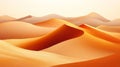 Warm Desert Landscape with Rolling Sand Dunes at Sunset Royalty Free Stock Photo