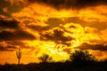 A Warm Desert Sunset Under a dramatic sky Royalty Free Stock Photo