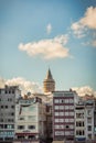 Daytime view of the Galata district in Istanbul, Turkey