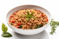 A warm embrace to the Italian culinary tradition with the rustic farro soup Royalty Free Stock Photo